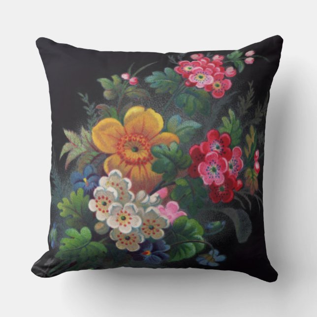 Almofada Travesseiro decorativo Buquê vitoriano de Filomena (Frente)