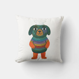 Almofada Travesseiro Decorativo Cachorro Chef Fofo Arco-íri