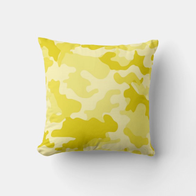 Almofada Travesseiro decorativo Camo Amarelo-Claro (Frente)