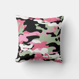 Almofada Travesseiro Decorativo Camuflado Rosa e Verde Cela