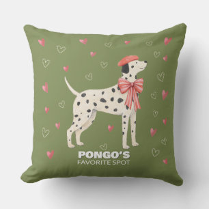 Almofada Travesseiro Decorativo Cão Dalmatiano Laço Coração