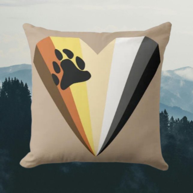 Almofada Travesseiro decorativo Cardíaco do Orgulho Urso (Criador carregado)