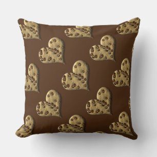 Almofada Travesseiro decorativo Castanho Chip Cookie Hearts