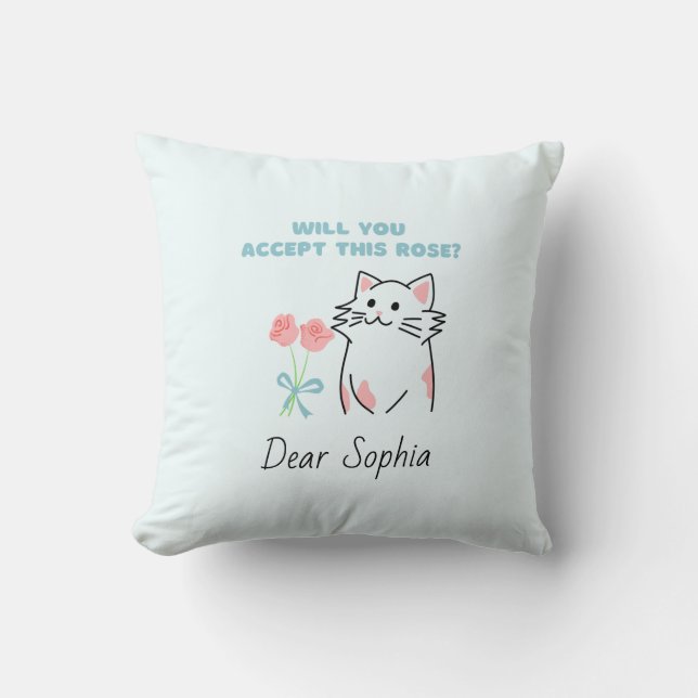 Almofada Travesseiro decorativo Cat&Rosa Adorável (Frente)