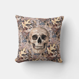 Almofada Travesseiro decorativo - Caveira, Folhas, Catacomb