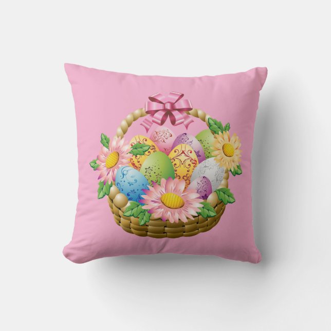 Almofada Travesseiro Decorativo-Cesta de Páscoa (Frente)