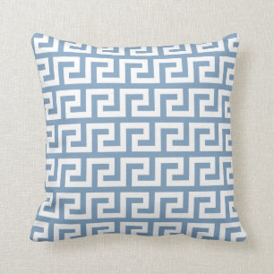 Almofada Travesseiro decorativo chave grego azul