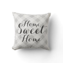 Travesseiro decorativo checkered cinzento home