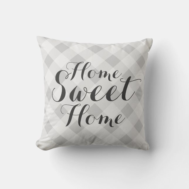 Almofada Travesseiro decorativo checkered cinzento home (Frente)