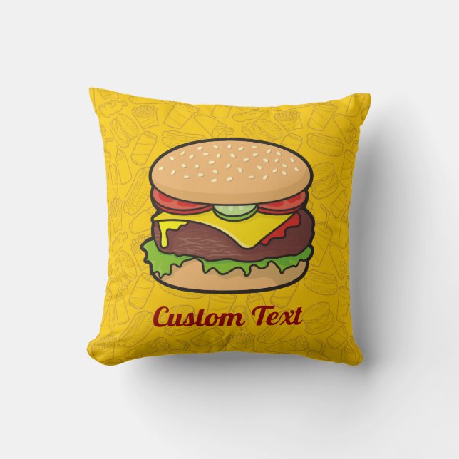 Almofada Travesseiro decorativo Cheeseburger (Frente)