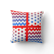 Travesseiro decorativo Chevron Branco/Multicolor/P