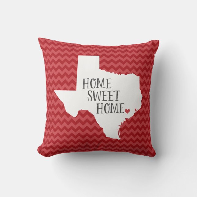 Almofada Travesseiro decorativo Chevron do Texas Home Sweet (Frente)