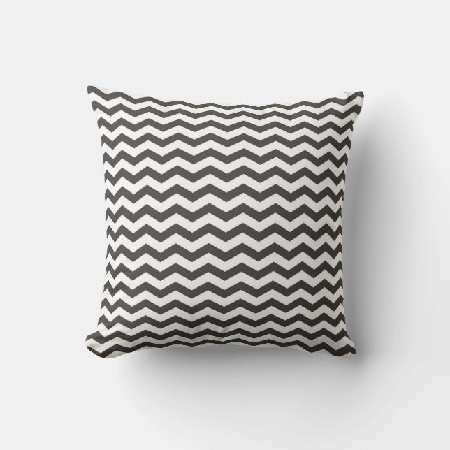 Almofada Travesseiro decorativo Chevron Preto e Branco (Frente)