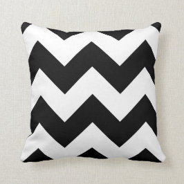 Almofada Travesseiro decorativo Chevron preto e branco Zigz