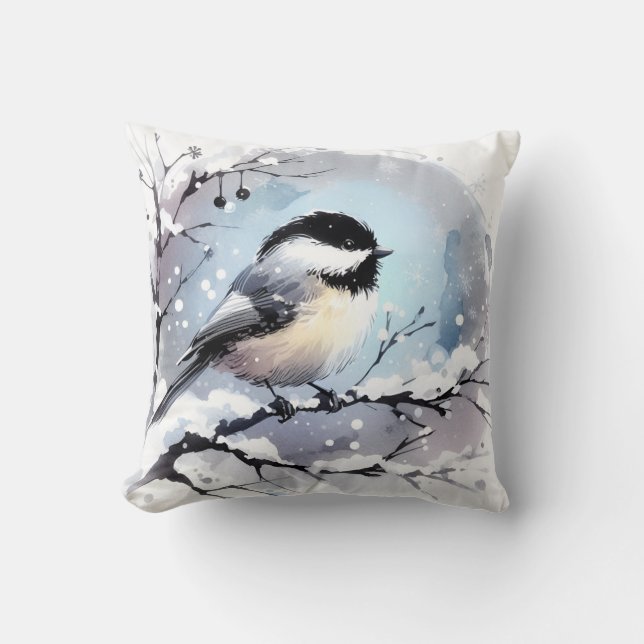 Almofada Travesseiro decorativo Chickadee (Frente)