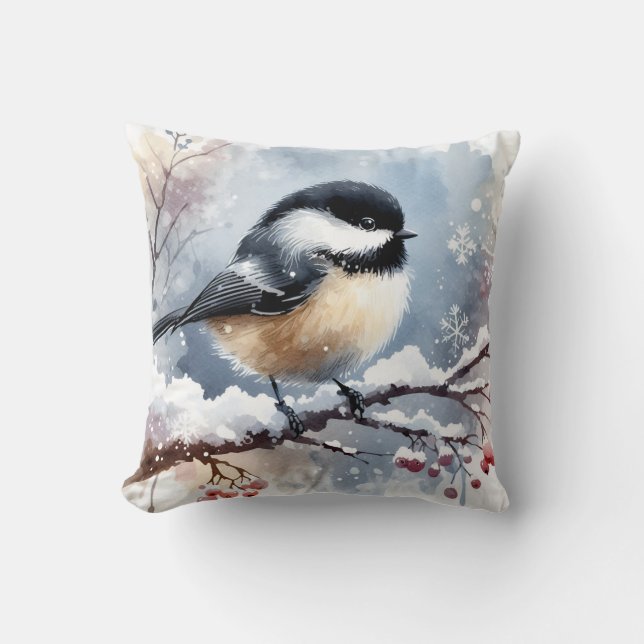 Almofada Travesseiro decorativo Chickadee (Frente)