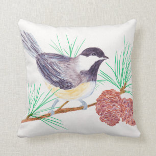 Almofada Travesseiro decorativo - Chickadee