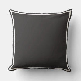 Almofada Travesseiro Decorativo Cinza Carvão Sólido com Rec