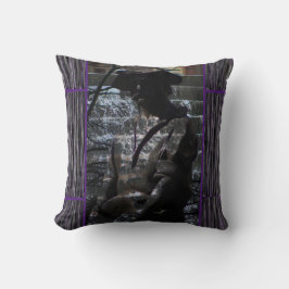 Almofada Travesseiro Decorativo Cinza Preto Roxo para Sofá