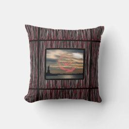 Almofada Travesseiro Decorativo Cinza Preto Vermelho para S