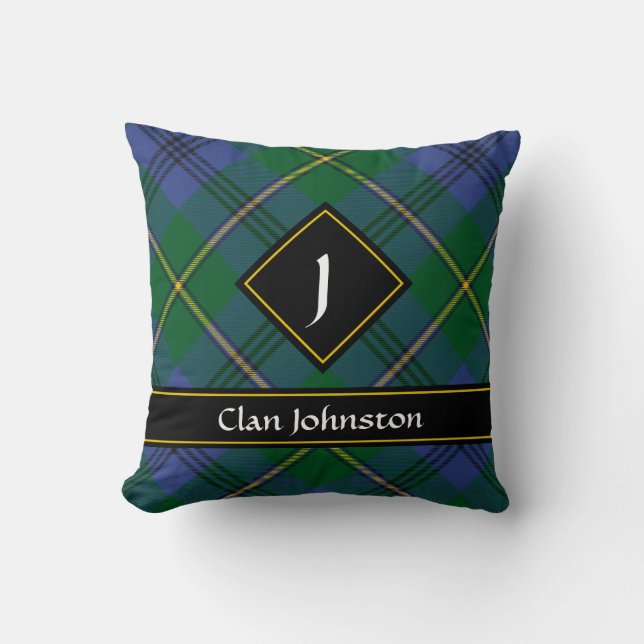 Almofada Travesseiro decorativo Clan Johnston Tartan (Frente)