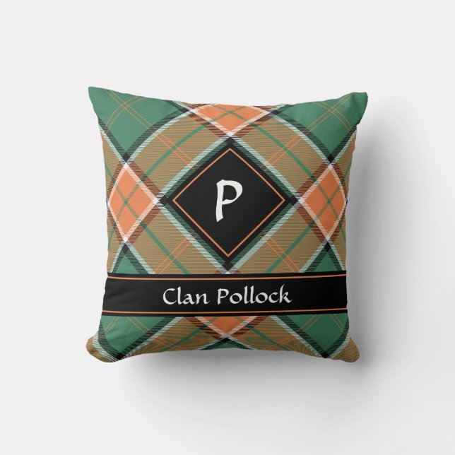 Almofada Travesseiro decorativo Clan Pollock Tartan (Frente)
