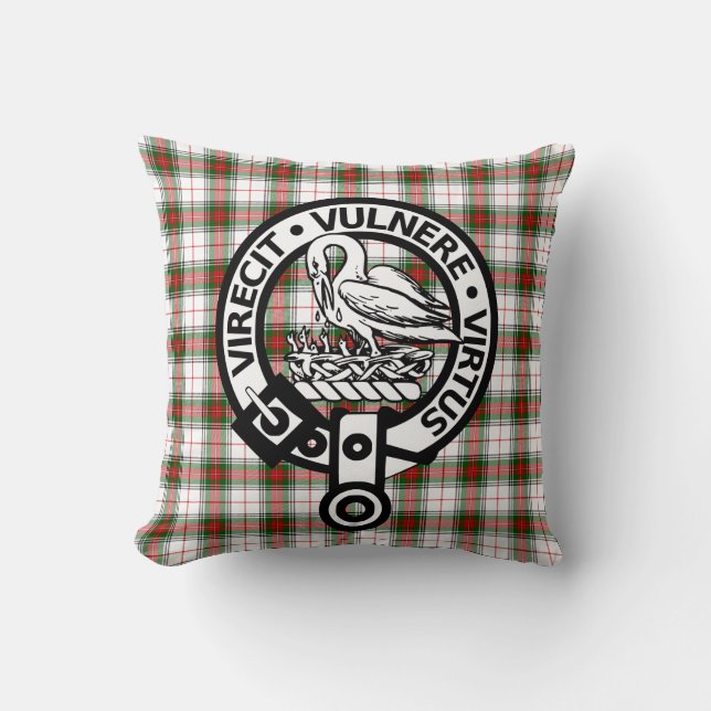 Almofada Travesseiro decorativo Clan Stewart Tartan Crest (Frente)