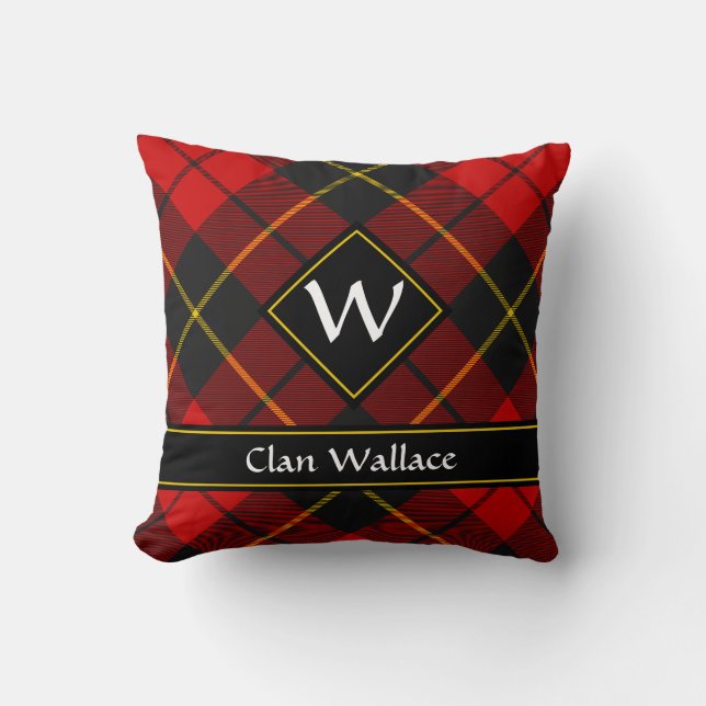 Almofada Travesseiro decorativo Clan Wallace Tartan (Frente)