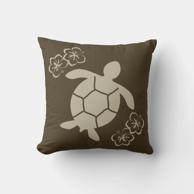 Almofada Travesseiro decorativo com a tartaruga de mar, (Frente)
