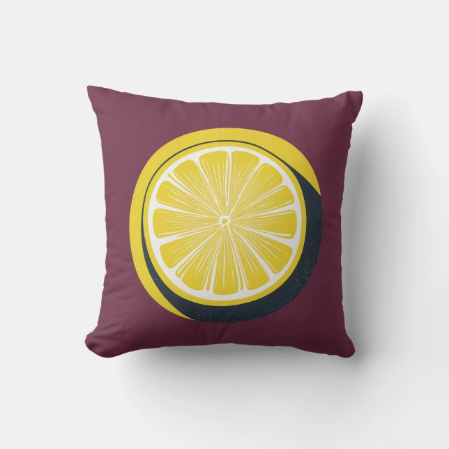 Almofada Travesseiro Decorativo com Design de Limão Cítrico (Frente)
