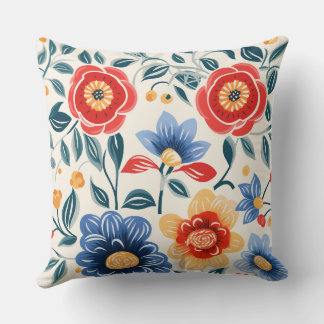 Almofada Travesseiro decorativo com design floral vibrante