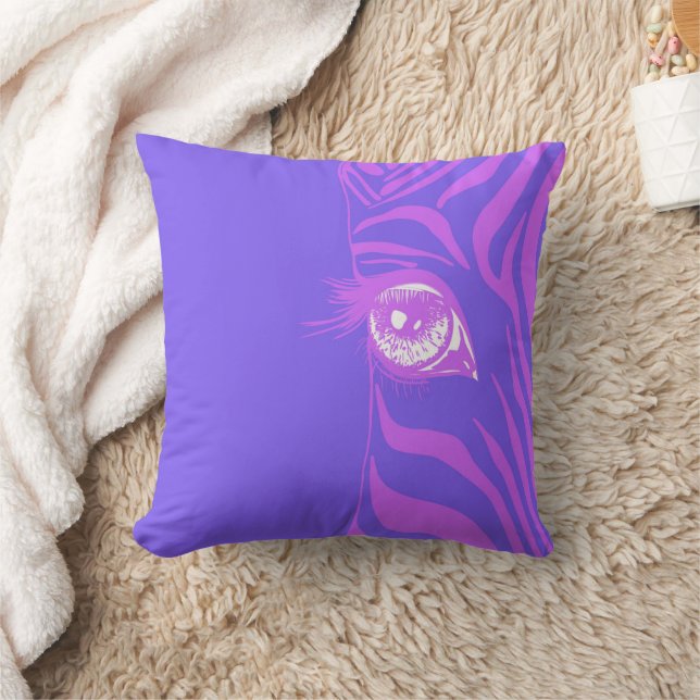 Almofada Travesseiro Decorativo com Estampa de Zebra Violet (Cobertor)