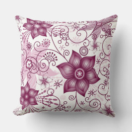 Almofada Travesseiro Decorativo com Estampa Floral Espiral