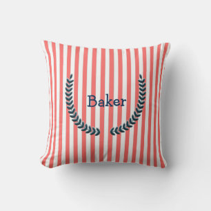 Almofada Travesseiro decorativo com faixa branca e laranja