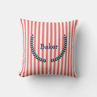 Almofada Travesseiro decorativo com faixa branca e laranja