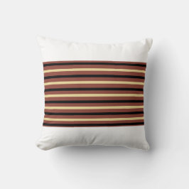 Almofada Travesseiro decorativo com faixas castanho/bege/pr
