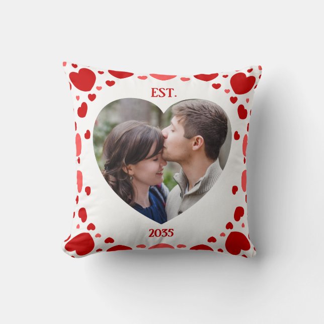 Almofada Travesseiro Decorativo com Foto de Coração Present (Frente)