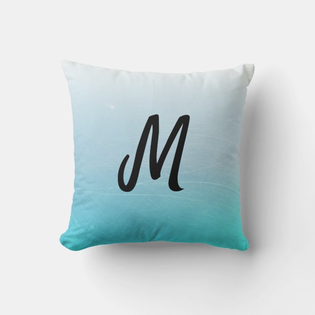 Almofada Travesseiro Decorativo com Gradiente Azul Água Bon (Frente)