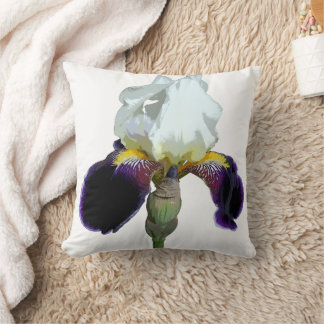 Almofada Travesseiro Decorativo com Íris Roxa e Branca