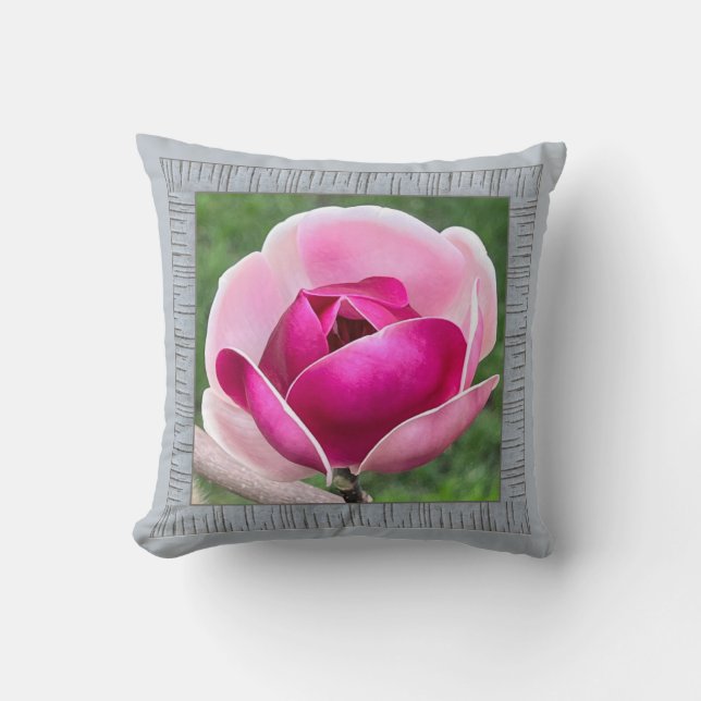 Almofada Travesseiro decorativo com Magenta Magnolia (Frente)
