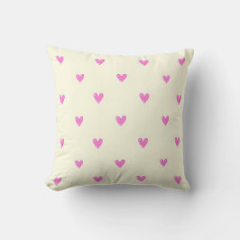 Almofada Travesseiro Decorativo com Padrão de Coração Cor-d