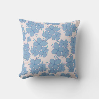 Almofada Travesseiro Decorativo com Padrão de Flor Azul