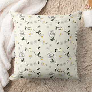 Almofada Travesseiro Decorativo com Padrão de Margarida Fof