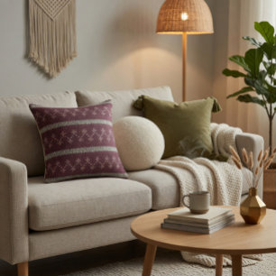 Almofada Travesseiro Decorativo com Padrão de Tricô Aconche