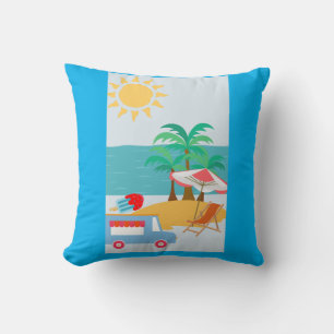 Almofada Travesseiro decorativo com Praia e Psiclo