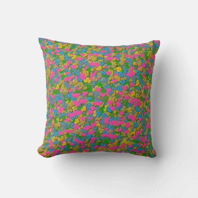 Almofada Travesseiro decorativo Confetti Hearts (Frente)