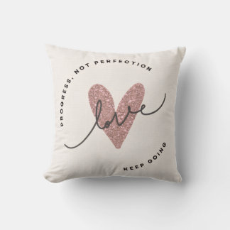 Almofada Travesseiro Decorativo – Coração de Brilho Rosa | 