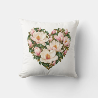 Almofada Travesseiro Decorativo Coração de Magnólia Marfim 