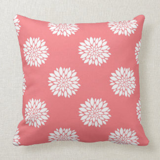Almofada Travesseiro decorativo coral com dálias brancas