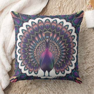 Almofada Travesseiro decorativo Cosmic Peacock Mandala